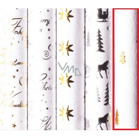 Zöwie Gift wrapping paper 70 x 150 cm Christmas Luxury White Christmas natural golden trees