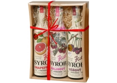 Kitl Syrob Bio Grapefruit with 500 ml pulp + Cherry with 500 ml pulp + Raspberry with pulp syrup for homemade lemonade 500 ml, gift box