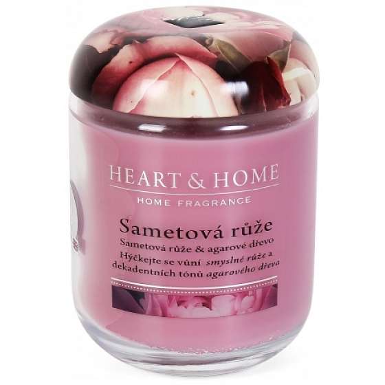 Heart & Home Velvet rose Soy scented candle medium burns up to 30 hours 115 g