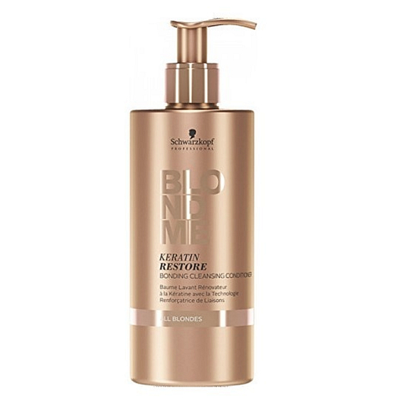 Schwarzkopf Professional BlondMe Keratin Restore Bonding Cleansing Conditioner For All Types Of Blond Hair Dispenser 500 ml