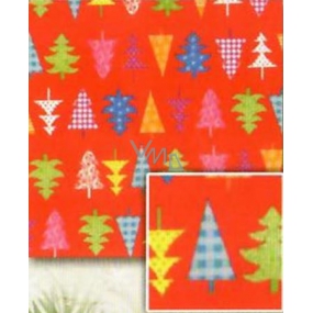 Nekupto Gift wrapping paper 70 x 200 cm Christmas Red colored trees 1 roll BVC 2015