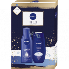 Nivea Feel Good nourishing body lotion 250 ml + shower gel 250 ml, cosmetic set for women