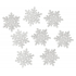 Wooden flakes with silver glitter 5 cm 8 pieces