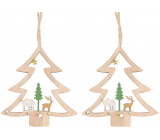 Wooden hanging tree 8 cm 2 pieces