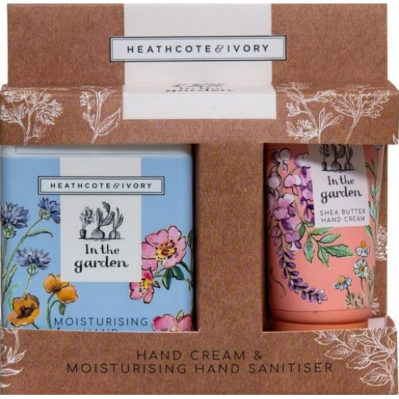 Heathcote & Ivory In The Garden hand and nail cream 30 ml + antibacterial spray 20 ml, cosmetic set