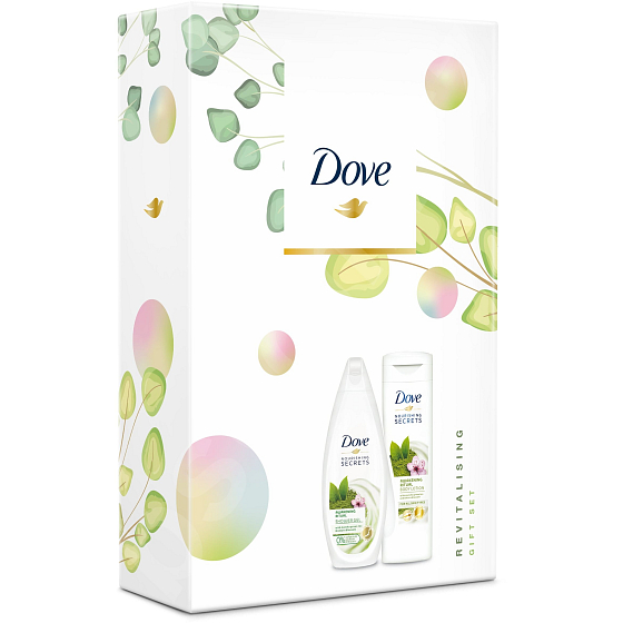 Dove Nourishing Secrets Awakening Ritual Matcha Tea & Sakura - Green tea and cherry blossom refreshing shower gel 250 ml + body lotion 250 ml, cosmetic set