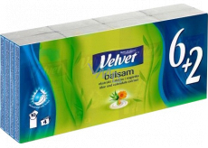 Velvet Balsam hygienic handkerchiefs 4 layers 8 x 10 pieces