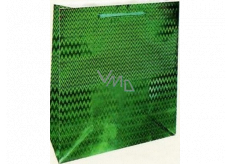 Nekupto Dárková papírová taška hologram 33 x 46 cm Zelená