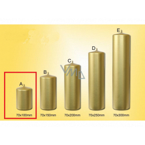 Lima Candle smooth metal gold cylinder 70 x 100 mm 1 piece