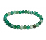 Agate green lace bracelet elastic natural stone, ball 6 mm / 16 - 17 cm, symbolizes the element of earth