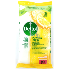 Dettol Power & Fresh Citron Antibacterial surface wipes 36 pcs