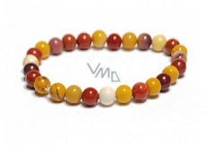 Mokait bracelet elastic natural stone, ball 6 mm / 16 - 17 cm, motivational stone
