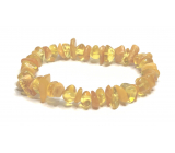 Amber Baltic honey / gold bracelet elastic chopped natural, 16 - 17 cm, solidified sunlight