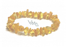 Amber Baltic honey / gold bracelet elastic chopped natural, 16 - 17 cm, solidified sunlight