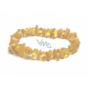 Amber Baltic honey / gold bracelet elastic chopped natural, 16 - 17 cm, solidified sunlight