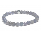 Tanzanite bracelet elastic natural stone, ball 6 mm / 16 - 17 cm