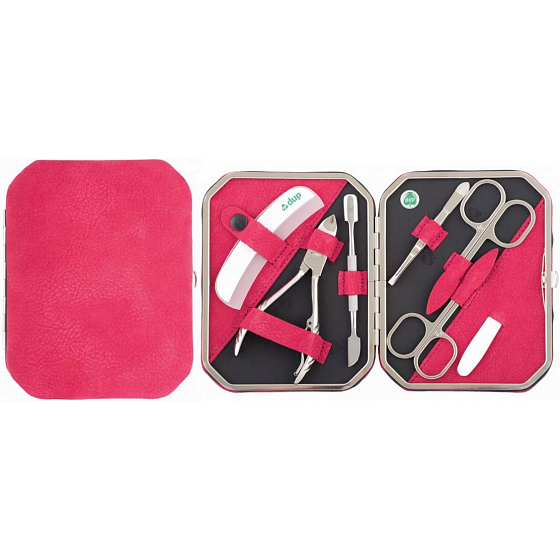 Dup Manicure Eleonora leather 6 piece set raspberry with suede look 230401-599