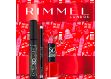 Rimmel London Extra 3D Lash mascara 003 Extreme Black 8 ml + Soft Kohl Kajal eye pencil 061 1,5 g + 60 Seconds Super Shine Nail Polish 315 Queen Of Tarts 8 ml, cosmetic set for women