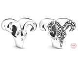 Charm Sterling silver 925 Zodiac sign Glittering Aries, bead for bracelet
