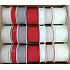 Ditipo Christmas fabric ribbon Nordic jute beige with white ornaments 2 m x 25 mm