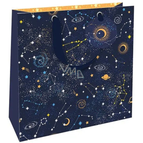 Nekupto Luxury paper gift bag 23 x 23 x 10 cm Night sky