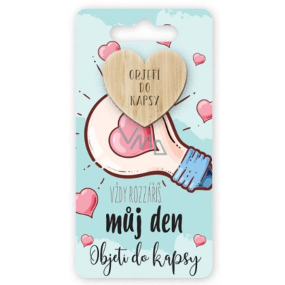 Nekupto Pocket Hug Heart You Always Brighten My Day, Pocket Hug 6 x 12 cm