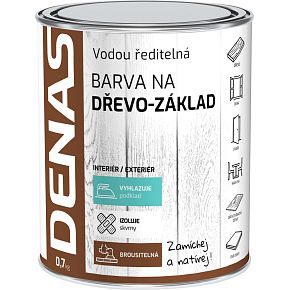DENAS NA DŘEVO–ZÁKLAD primer for wood, white, 0.7 kg