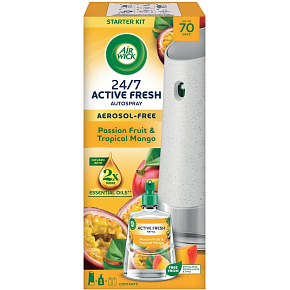 Air Wick Active Fresh Electric Diffuser Passion Fruit & Mango Set, 1 + 228 ml