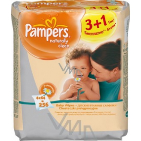 Pampers Naturally Clean Wet wipes 4 x 64 pieces