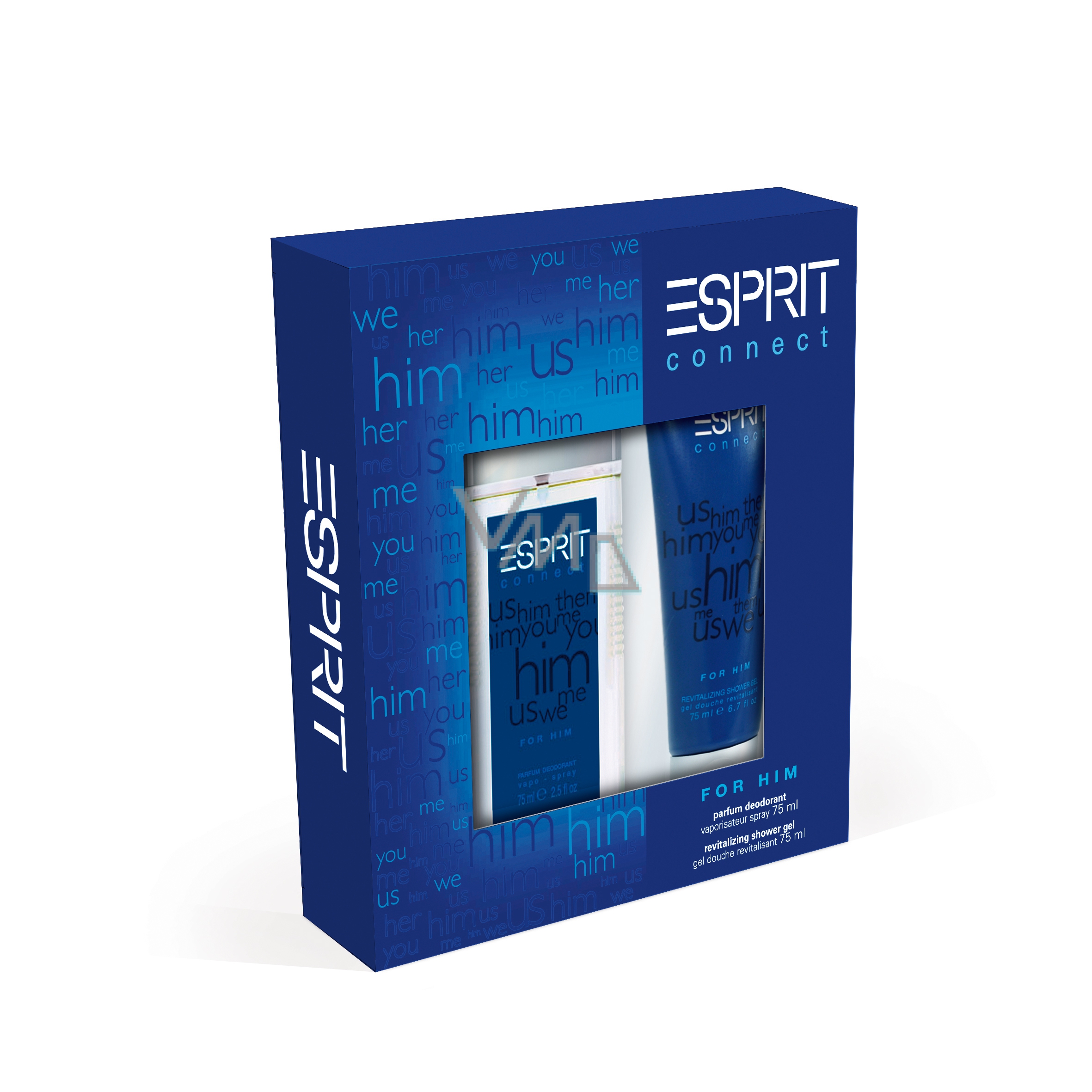 Esprit Connect for Him perfumed deodorant glass for men 75 ml + shower