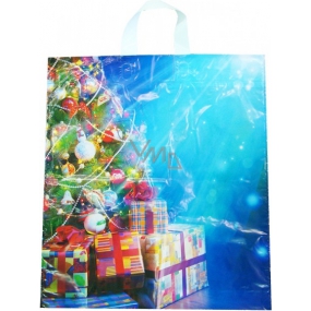 Press Plastic bag 45 x 50 cm with handle Christmas tree and gifts 1 piece
