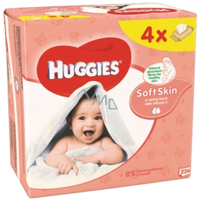 Huggies Soft Skin wet cleaning wipes 4 x 56 pieces