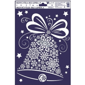 Window foil without glue with glitter, pictures of flakes bell 30 x 20 cm