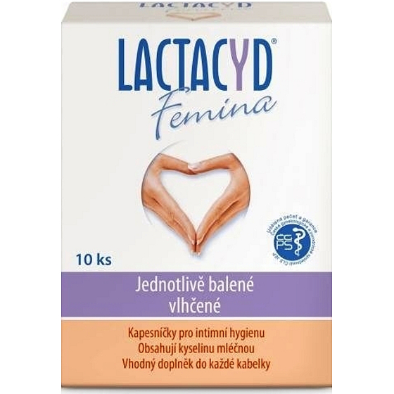 Lactacyd Femina individually packed moistened tissues for intimate hygiene 10 pieces