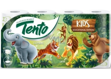 Tento Kids toaletní papír bílý s potiskem zvířátek 3 vrstvý 150 útržků 8 kusů