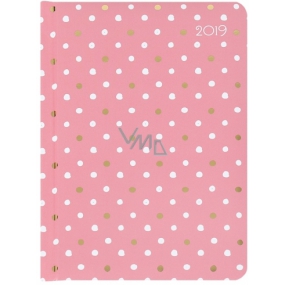 Albi Diary 2019 Day Pink with polka dots 12.5 cm x 17 cm x 2.2 cm