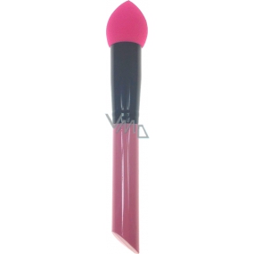 Cosmetic brush with foam sponge pink-black handle 16 cm 30390