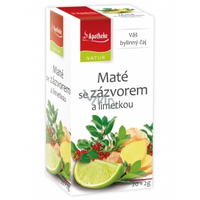 Apotheke Natur Maté with ginger and lime herbal tea helps digestion, breathing and well-being 20 x 2 g