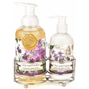 Michel Design Works Lilac and Violets foaming liquid hand soap 530 ml + hand and body lotion 236 ml, cosmetic set