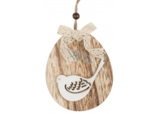 Bird oval for hanging wooden 11 cm