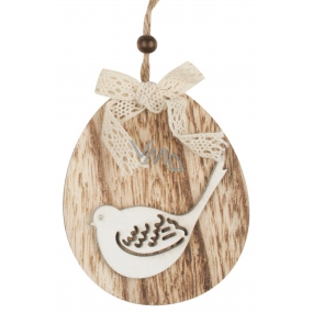 Oval bird for hanging wooden 11 cm