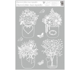 Window foil without glue White flower in a vase 42 x 30 cm