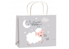 Angel Gift bag all year gray sheep for children size M 23 x 18 x 10 cm