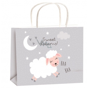 Anděl Gift paper bag 23 x 18 x 10 cm gray sheep for children size M