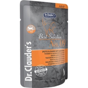 Dr. Clauders Best Selection No. 9 Turkey and goose meat with Aloe Vera complete food with pieces of meat for cats pocket 85 g