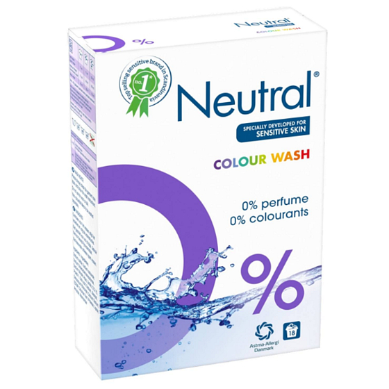 Neutral Colored laundry hypoallergenic washing powder prevents the risk of skin irritation and allergic reactions, odorless 20 doses 1188 g