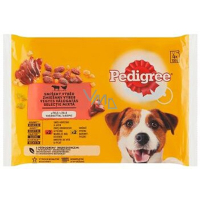 Pedigree Adult Beef and poultry in jelly pocket for adult dogs 100 gx 4 pieces