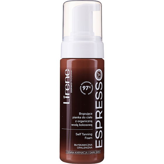 Lirene Espresso bronze body foam with organic coconut water for tanned skin 150 ml