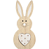 Wooden rabbit with white heart 16 cm