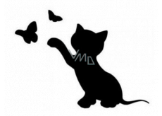 Art e Miss Plastová šablona pro kreativní tvorbu Kočka s motýlky 29,5 x 29,5 cm